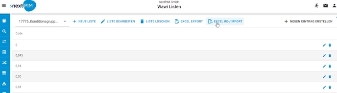 WaWi-Liste 1