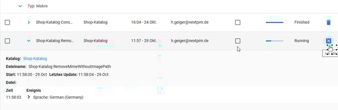 Hintergrund-Job-Fenster