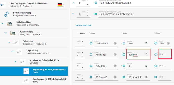 Feature Einheiten von Werten trennen 1