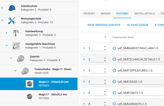 Order der Featuresysteme vereinheitlichen 5