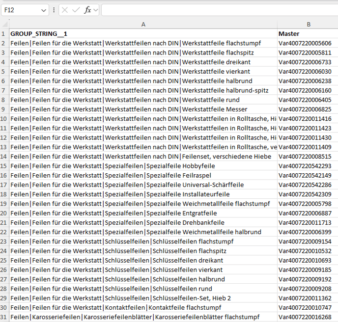 Excel bearbeiten S-Verweis