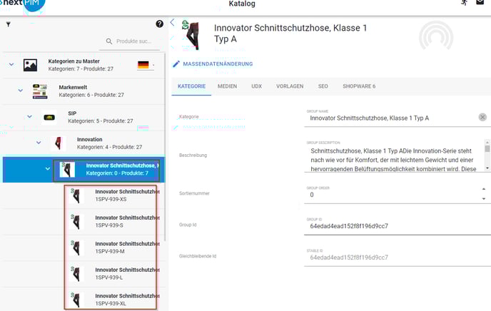 Kategorie zu Master Produkten 1