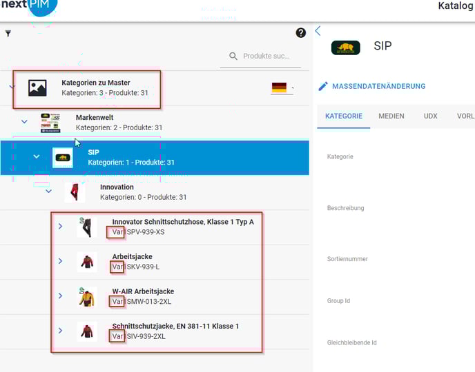 Kategorie zu Master Produkten 3