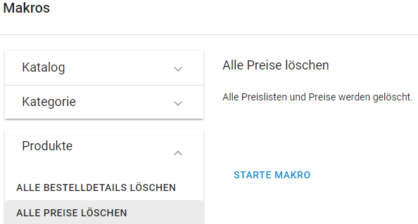 Alle Preise löschen 2