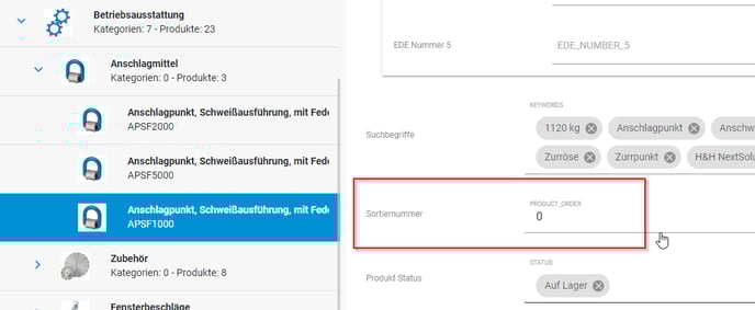 Sortiernummer für Produkte generieren 1