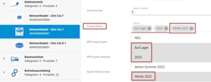 Produkt Status 10