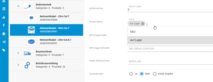 Produkt Status 1b
