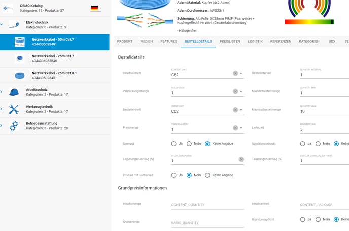 Produktdaten in nextPIM 11