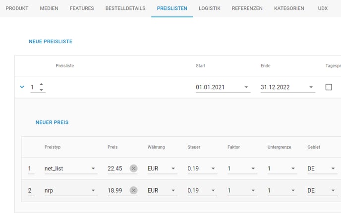Produktdaten in nextPIM 13