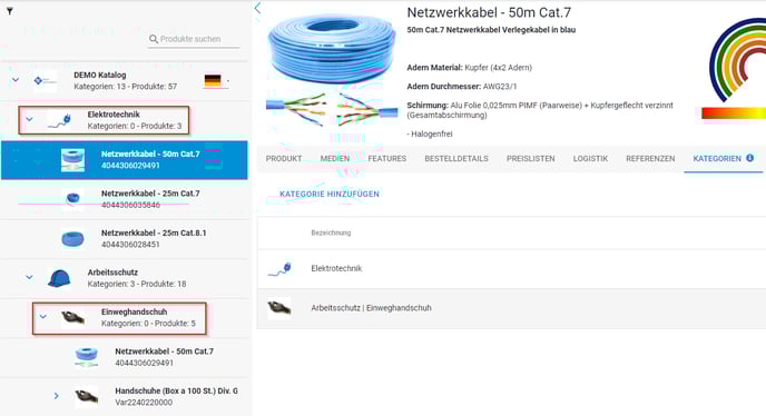 Produktdaten in nextPIM 21