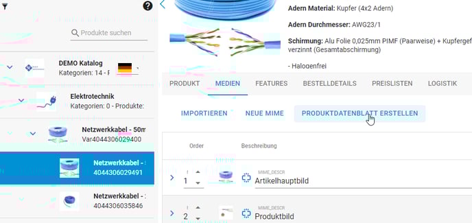 Produktdatenblätter erstellen 4