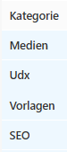 Kategorie Tab links