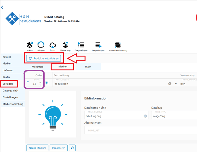 Vorlagen Katalogebene 3